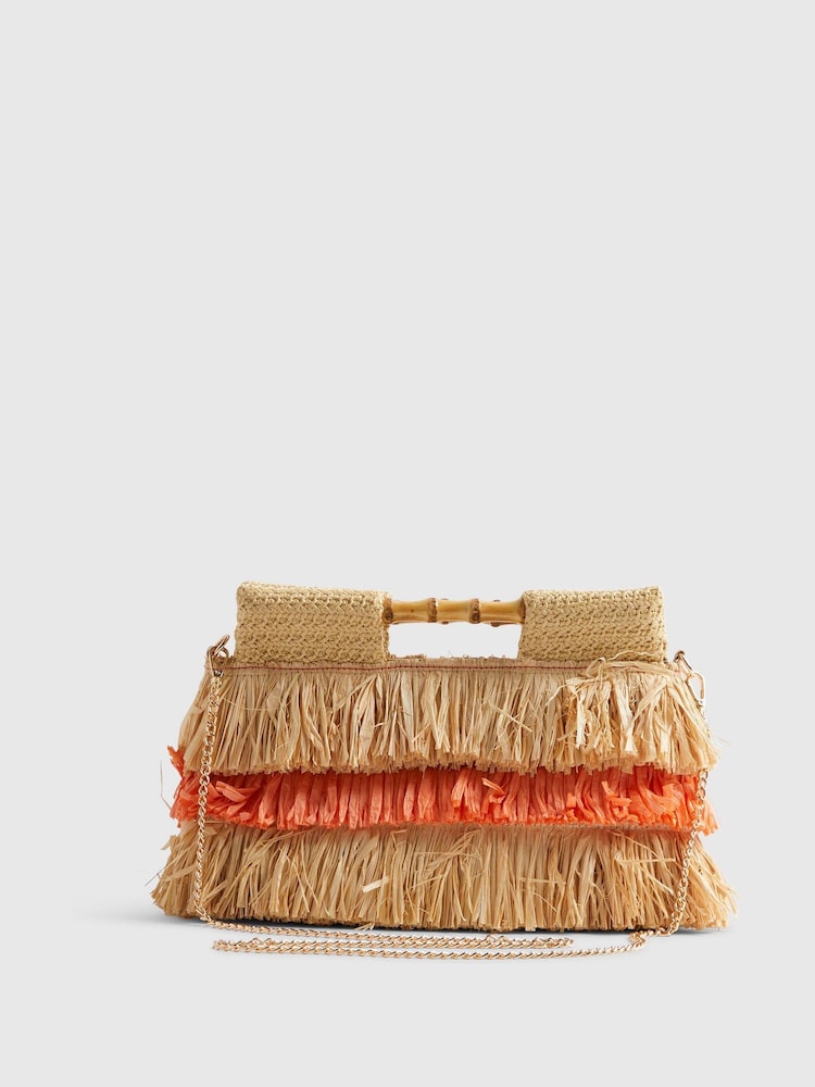 River Island Del Maar Stripe Raffia Clutch Bag - Bild 2 von 5