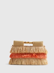 River Island Del Maar Stripe Raffia Clutch Bag - Bild 3 von 5