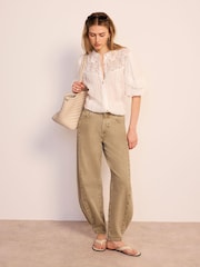Mint Velvet White Crochet Detail Blouse - Image 3 of 8