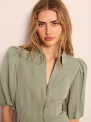 Mint Velvet Green Utility Midi Shirt Dress - Image 5 of 7