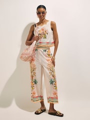 River Island Cream Del Maar Sleeveless Cutwork Printed Shell Top - Image 5 of 6