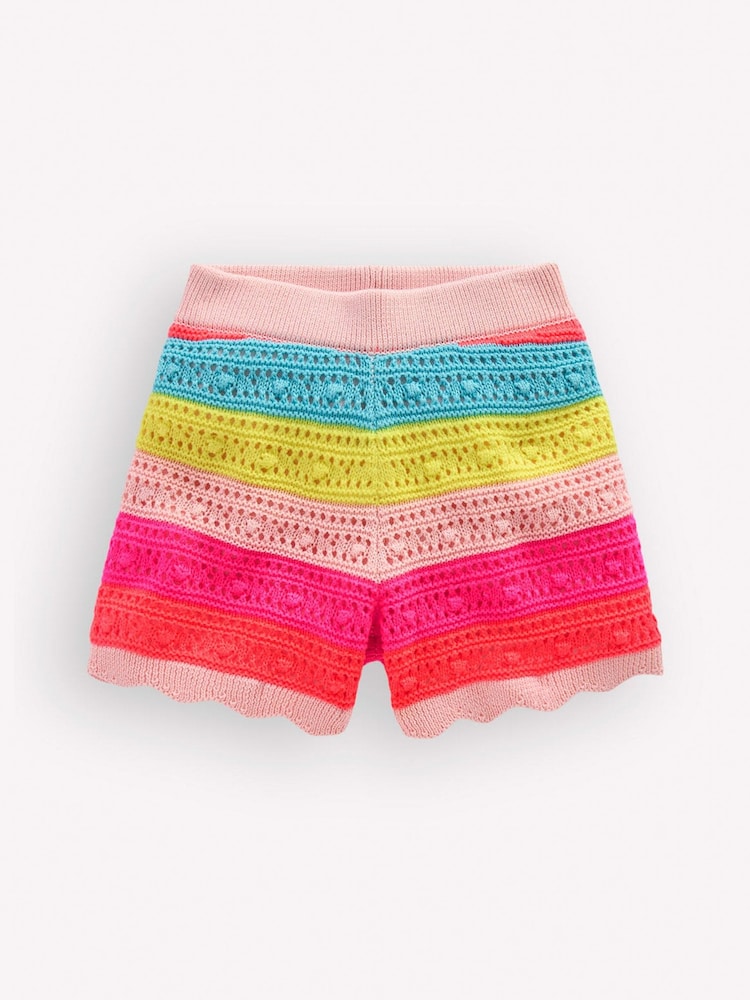 Boden Blue Pointelle Knitted Shorts - Image 1 of 3
