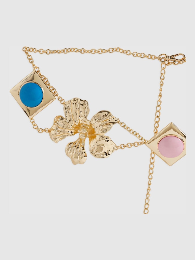 River Island Del Maar Flower Beaded Chain Belt - Imagen 2 de 2