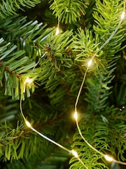 Lumineo Silver Warm White 7ft LED Micro Wire Christmas Tree Bunch Lights - Image 2 of 8