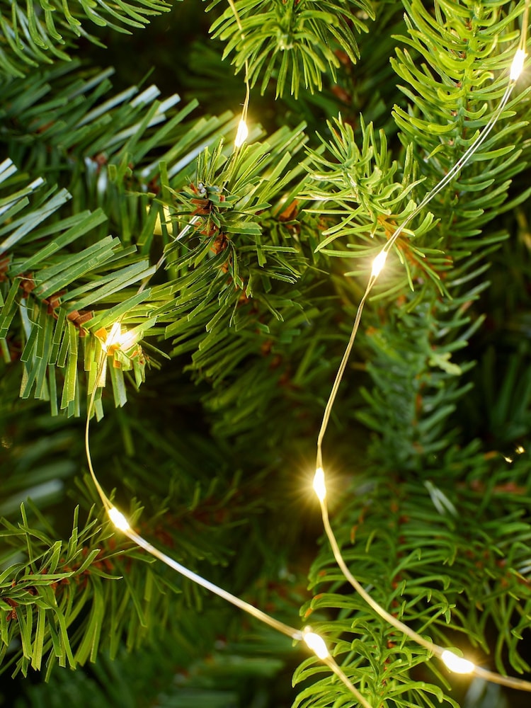 Lumineo Silver Warm White 7ft LED Micro Wire Christmas Tree Bunch Lights - Image 2 of 8