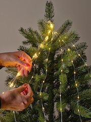 Lumineo Silver Warm White 7ft LED Micro Wire Christmas Tree Bunch Lights - Image 5 of 8