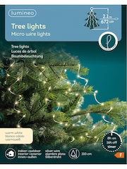 Lumineo Silver Warm White 7ft LED Micro Wire Christmas Tree Bunch Lights - Image 7 of 8