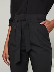 Lipsy Black Tailored Belted Tapered Trousers - Image 4 of 4