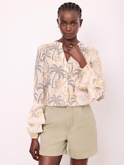Mint Velvet Green Palm Print Blouse - Image 3 of 7