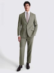 MOSS Green Regular Fit Herringbone Suit Jacket - Image 4 of 6