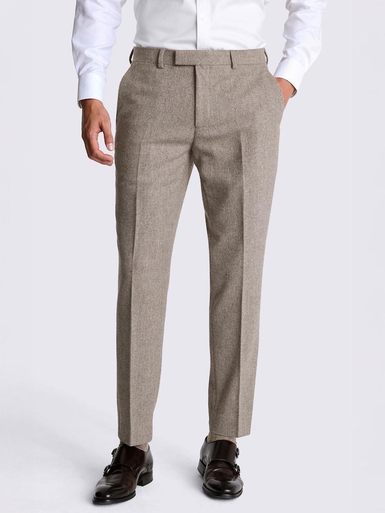 MOSS Natural Tailored Fit Donegal Tweed Suit Trousers - Image 1 of 3
