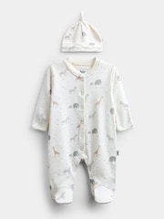 Jojo Maman Bébé Safari Sleepsuit & Hat Set - Εικόνα 1 του 7