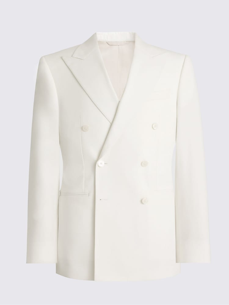 MOSS White Tailored Fit Suit Jacket - Image 5 of 5