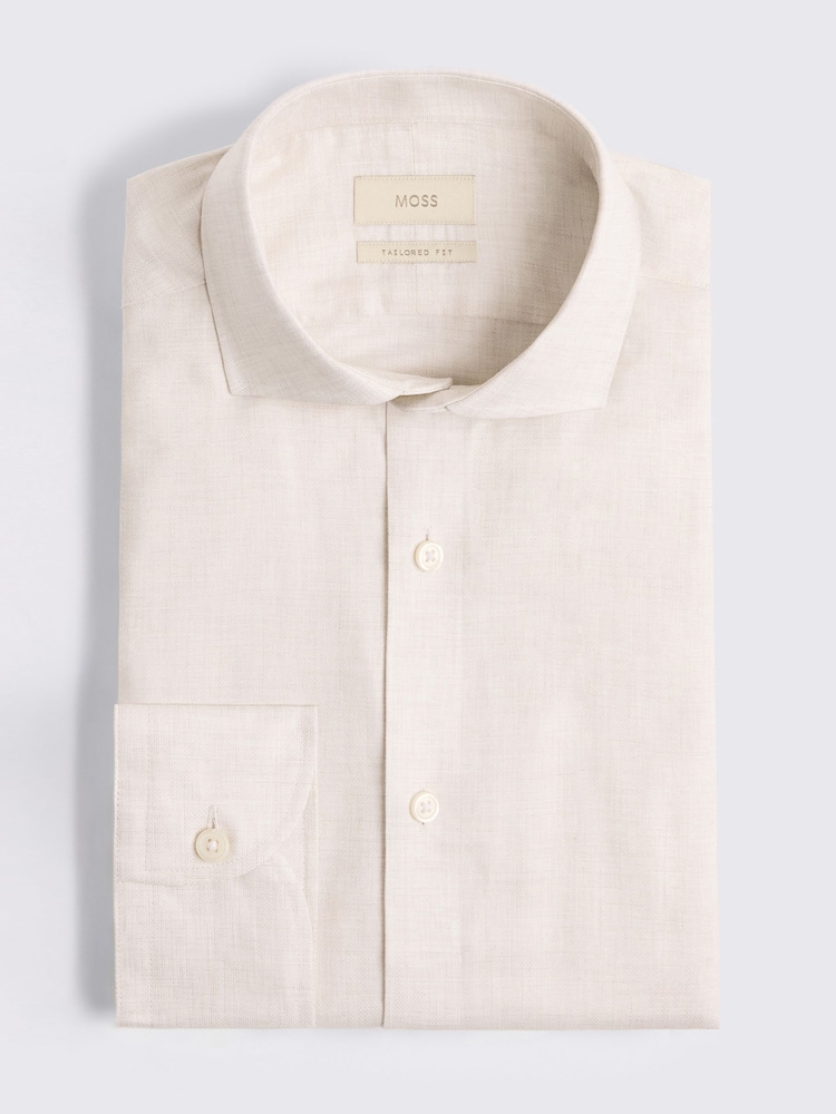 MOSS Natural Tailored Fit Melange Shirt - Image 3 of 3 MOSS Natural Tailored Fit Melange Shirt - Image 3 of 3