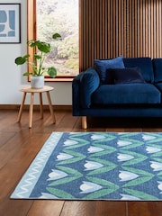 Scion Midnight Blue Tulip Trellis Blush Washable Rug - Image 3 of 6