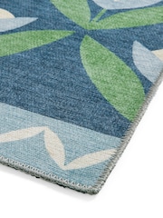 Scion Midnight Blue Tulip Trellis Blush Washable Rug - Image 5 of 6