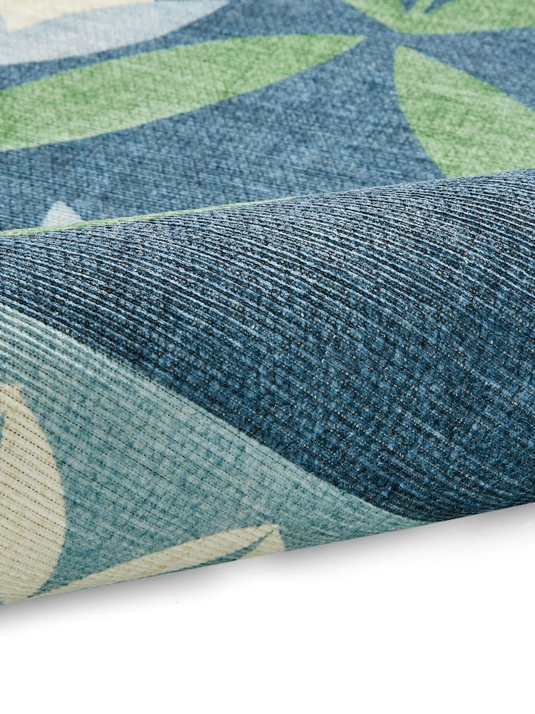 Scion Midnight Blue Tulip Trellis Blush Washable Rug - Image 6 of 6 Scion Midnight Blue Tulip Trellis Blush Washable Rug - Image 6 of 6