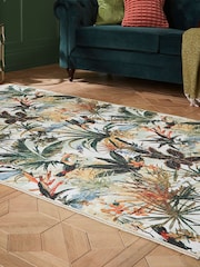 Clarke and Clarke Antique Natural Toucan Antique Washable Rug - Image 1 of 6