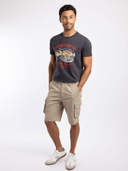 Weird Fish Brown Rigney Cargo Shorts - Image 3 of 7