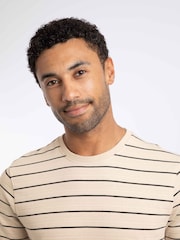 Weird Fish Cream Grayson Textured Stripe T-Shirt - Image 4 of 7