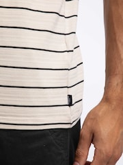Weird Fish Cream Grayson Textured Stripe T-Shirt - Image 5 of 7
