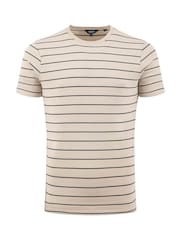 Weird Fish Cream Grayson Textured Stripe T-Shirt - Image 6 of 7