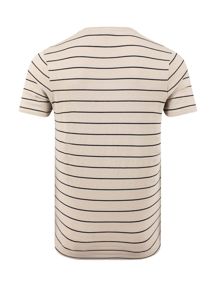 Weird Fish Cream Grayson Textured Stripe T-Shirt - Image 7 of 7 Weird Fish Cream Grayson Textured Stripe T-Shirt - Image 7 of 7