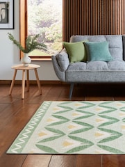 Scion Pine Green Tulip Trellis Blush Washable Rug - Image 3 of 6