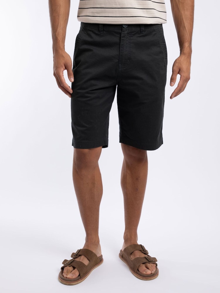 Weird Fish Black Rayburn Flat Front Shorts - Image 1 of 7 Weird Fish Black Rayburn Flat Front Shorts - Image 1 of 7
