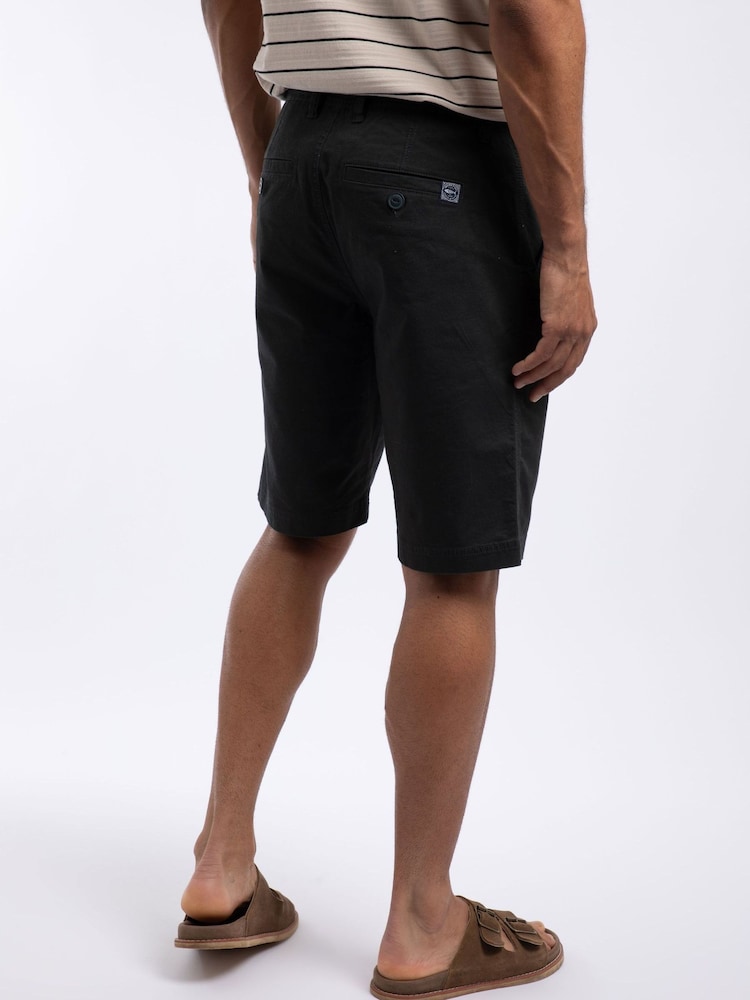 Weird Fish Black Rayburn Flat Front Shorts - Image 2 of 7 Weird Fish Black Rayburn Flat Front Shorts - Image 2 of 7