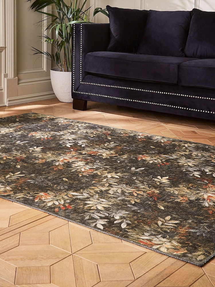 Clarke and Clarke Salt & Pepper Natural Congo Jungle Washable Rug - Image 1 of 6 Clarke and Clarke Salt & Pepper Natural Congo Jungle Washable Rug - Image 1 of 6