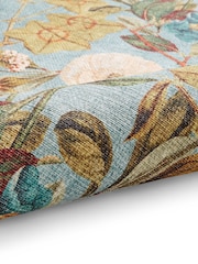 Clarke & Clarke Mineral Teal Blue Passiflora Blush Washable Rug - Image 6 of 6