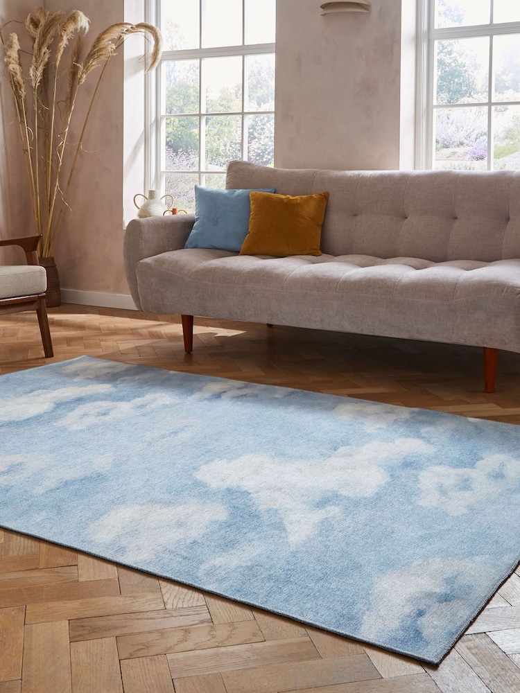 Harlequin Sky Blue Air Sky Blue Washable Rug - Image 2 of 6 Harlequin Sky Blue Air Sky Blue Washable Rug - Image 2 of 6