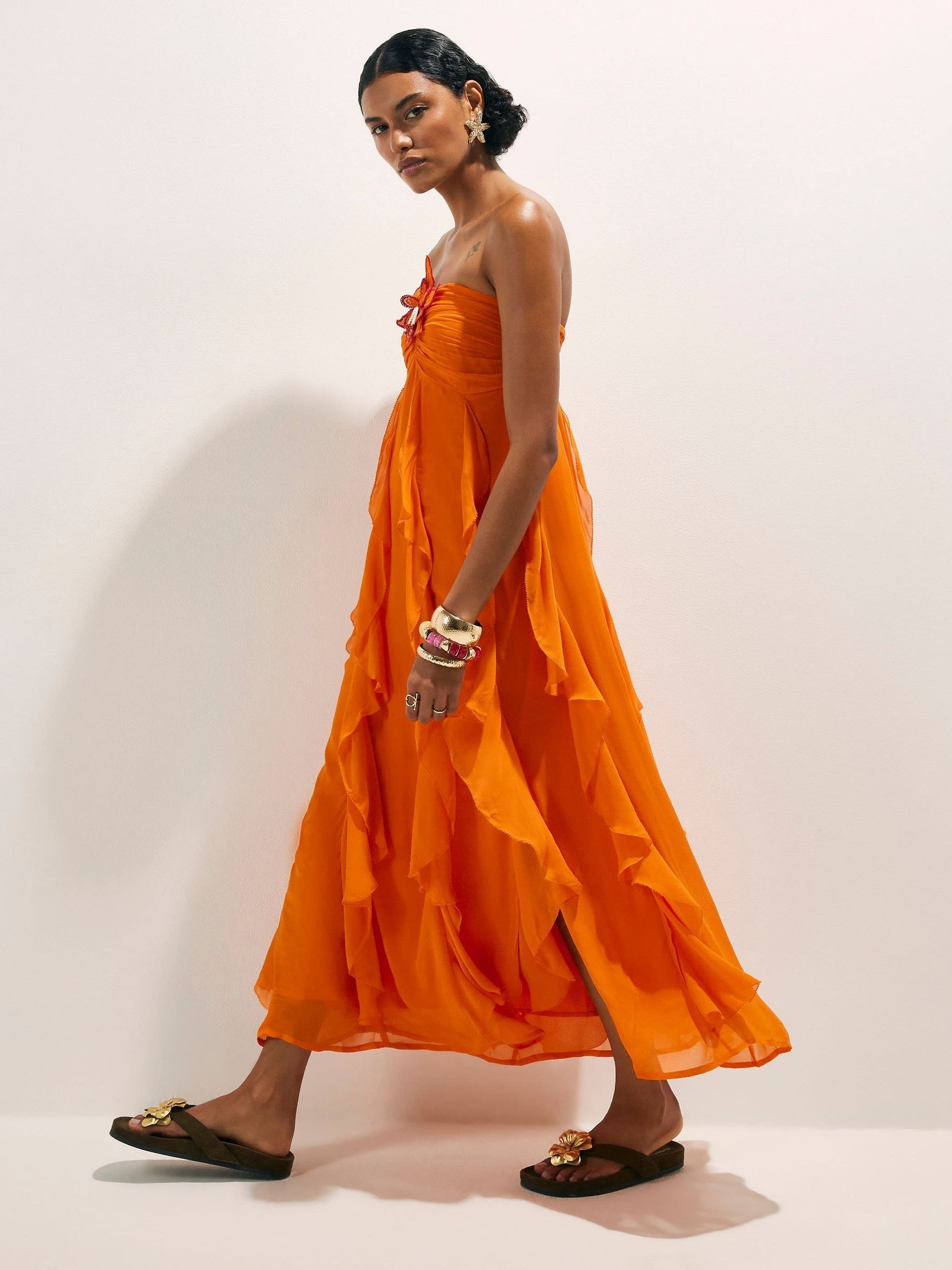 white del maar floral beach maxi dress Womens River Island Orange Bandeau Crochet Flower Ruffle M (US 8-10) Linen Pants How to Assemble a Size:XS (2-3years) The Luna Del Mar
