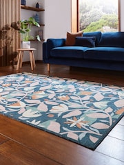 Scion Ink/Blush Blue Dancing Daisies Juniper/Violet Washable Rug - Image 2 of 6