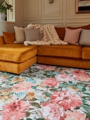 Clarke and Clarke Spring Pink Tahiti Spring Washable Rug - Image 2 of 6