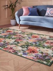 Clarke and Clarke Forest & Rouge Green Tahiti Spring Washable Rug - Image 1 of 6