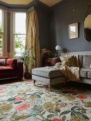 Clarke & Clarke Peaches & Cream Passiflora Blush Washable Rug - Image 2 of 6