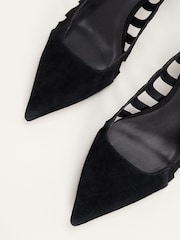 Phase Eight Black Suede Court Shoes - Image 6 of 7