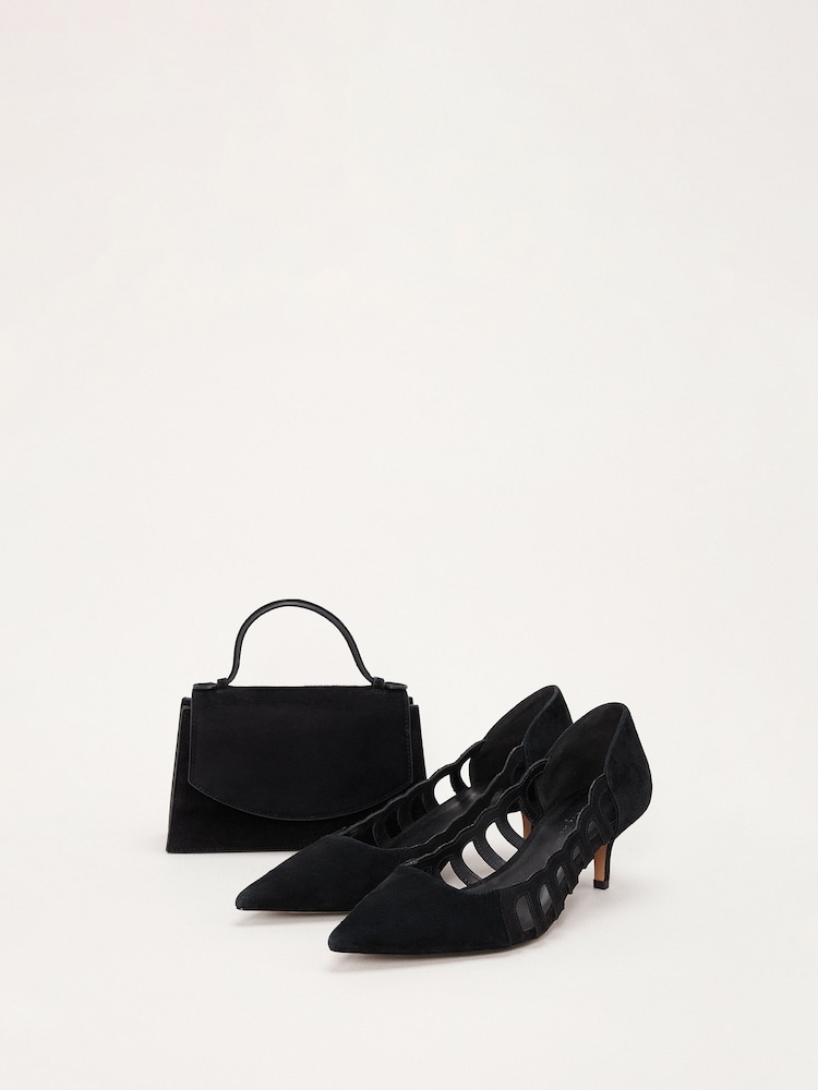 Phase Eight Black Suede Court Shoes - Image 7 of 7 Phase Eight Black Suede Court Shoes - Image 7 of 7