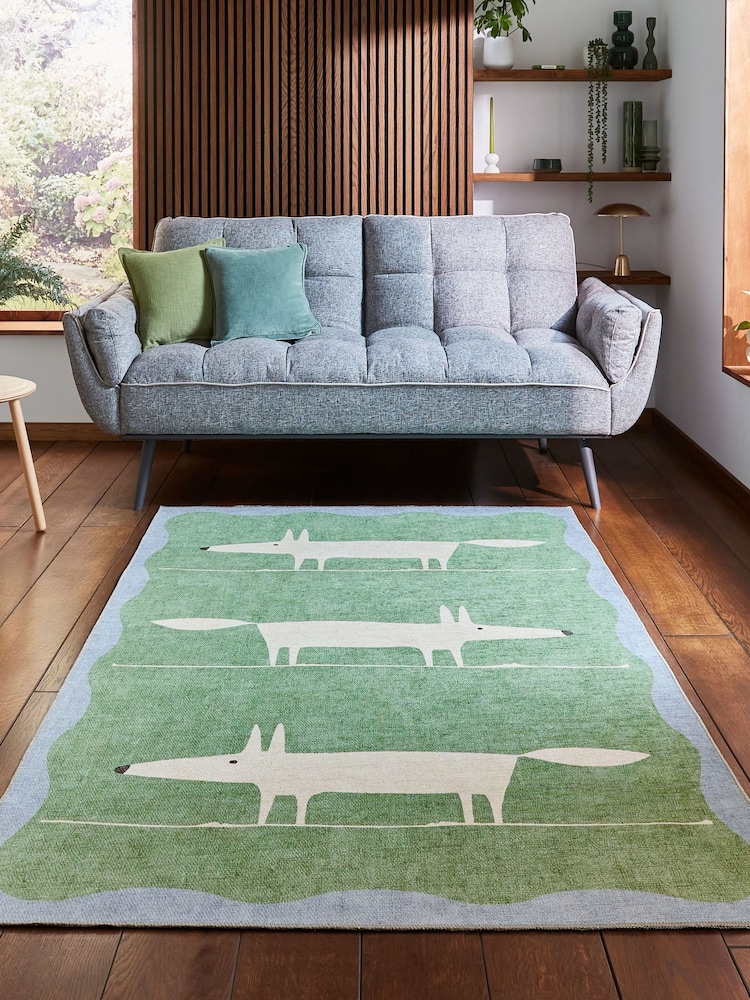 Scion Green/White Mr Fox Beige/Terra Washable Rug - Image 1 of 6 Scion Green/White Mr Fox Beige/Terra Washable Rug - Image 1 of 6