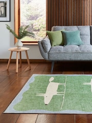 Scion Green/White Mr Fox Beige/Terra Washable Rug - Image 3 of 6