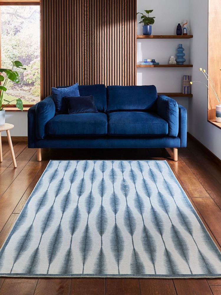 Scion Midnight Blue Kasuri Honey Washable Rug - Image 1 of 6 Scion Midnight Blue Kasuri Honey Washable Rug - Image 1 of 6