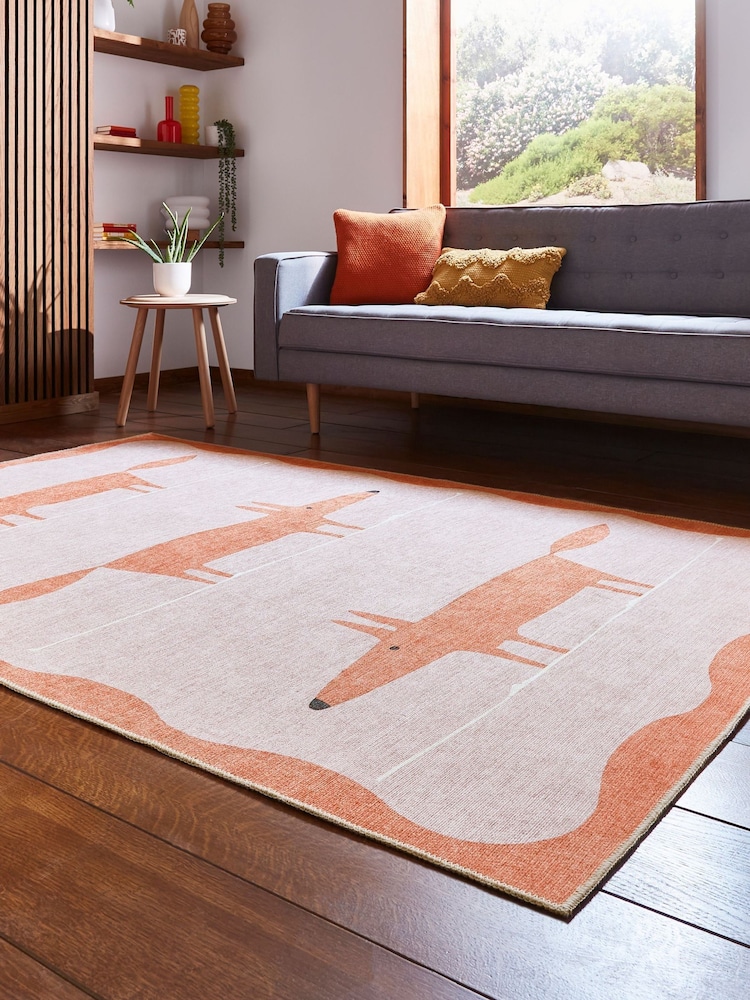 Scion Pink/Terra Mr Fox Beige/Terra Washable Rug - Image 2 of 6 Scion Pink/Terra Mr Fox Beige/Terra Washable Rug - Image 2 of 6