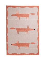 Scion Pink/Terra Mr Fox Beige/Terra Washable Rug - Image 4 of 6