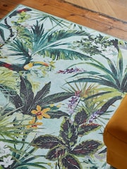 Clarke and Clarke Sky Green Toucan Antique Washable Rug - Image 3 of 6