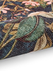 Clarke & Clarke Forest Green Passiflora Blush Washable Rug - Image 6 of 6