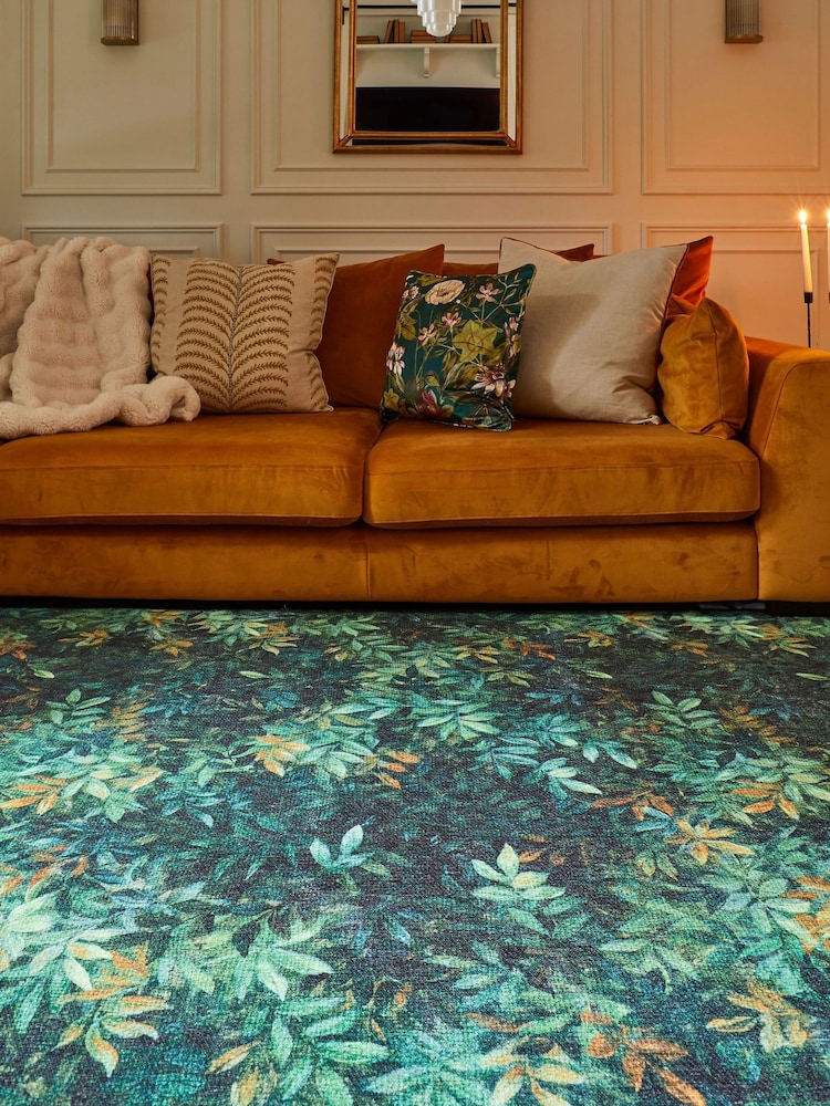 Clarke and Clarke Jungle Green Congo Jungle Washable Rug - Image 2 of 6 Clarke and Clarke Jungle Green Congo Jungle Washable Rug - Image 2 of 6