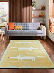 Scion Yellow/White Mr Fox Beige/Terra Washable Rug - Image 1 of 6