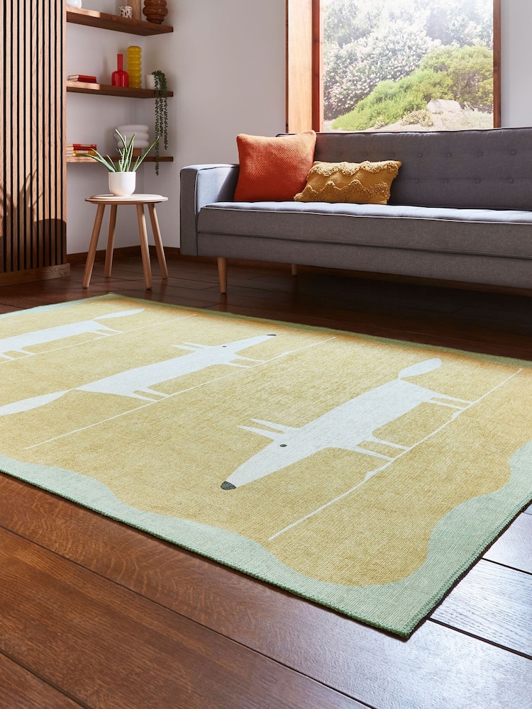 Scion Yellow/White Mr Fox Beige/Terra Washable Rug - Image 2 of 6 Scion Yellow/White Mr Fox Beige/Terra Washable Rug - Image 2 of 6